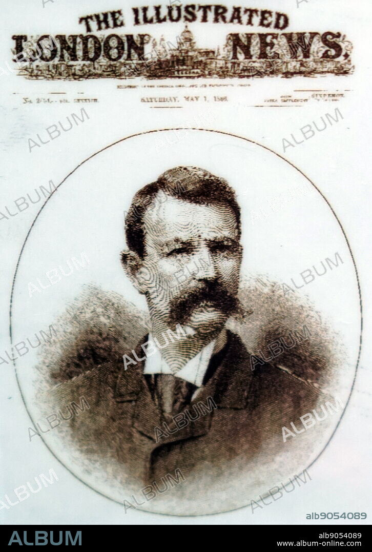 An engraved portrait of Charles Warren. General Sir Charles Warren (1840-1927) an officer in the British Royal Engineers who was appointed the Chief Commissioner of the Metropolitan Police in March 1886.