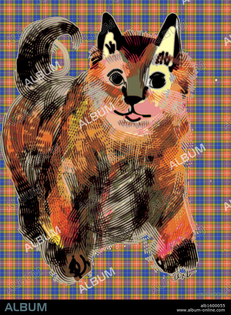 Calico  pussy cat, 2007, Diana Ong (b.1940/Chinese-American) Computer Graphics.