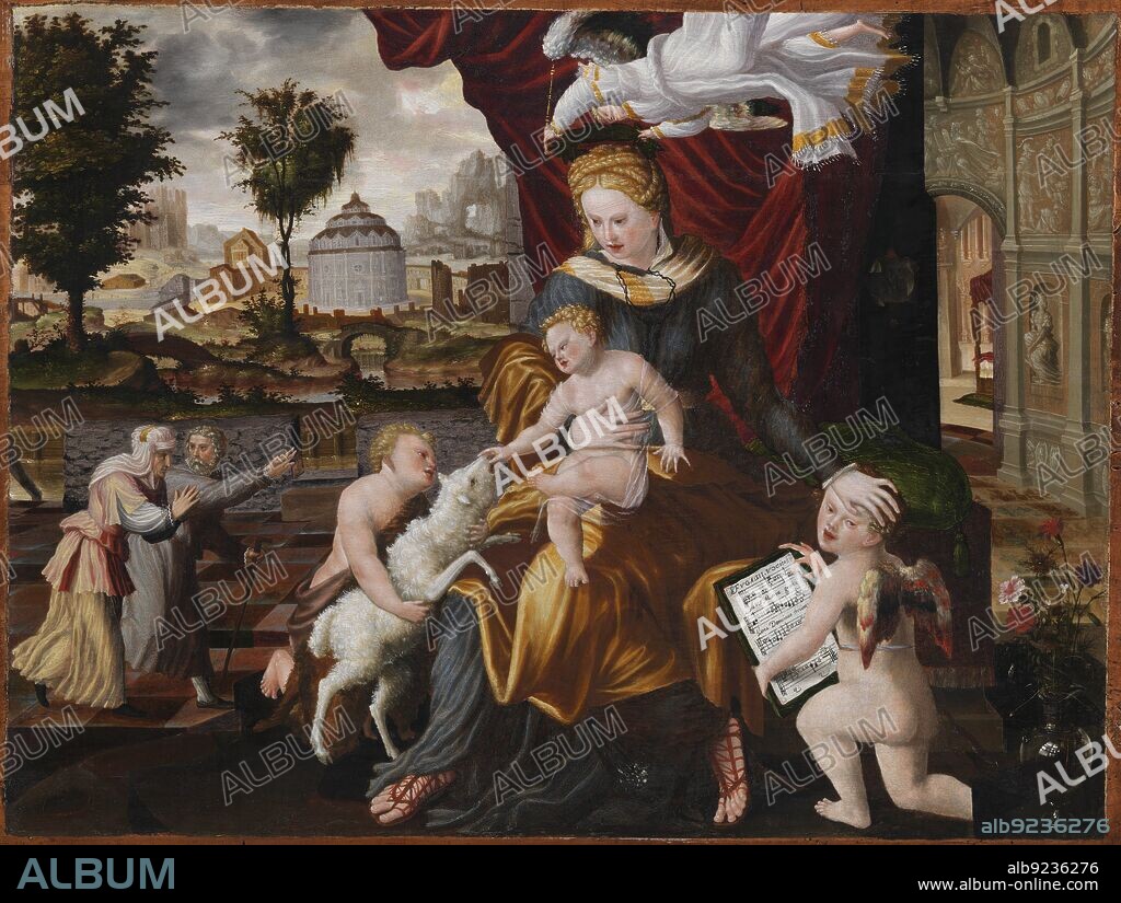 MELCHIOR LORCK. The Virgin Mary and Child, the Infant St. John and two angels, 1552.