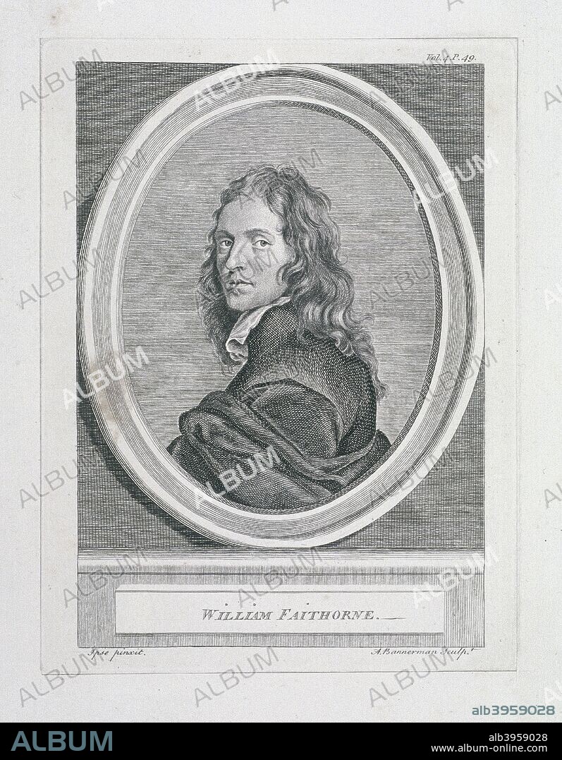 William Faithorne, c1800. Oval portrait of either Willaim Faithorne the Elder, or his son, William Faithorne the Younger. Both were artists and engravers.
