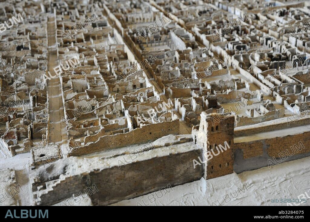 Gran maqueta de la ciudad romana de Pompeya. Empezó a construirse en el año 1861. Realizada a escala: 1: 100. Museo Arqueológico Nacional. Nápoles. Italia.