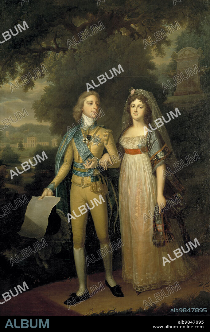 JONAS FORSSLUND. Gustav IV Adolf, 1778-1837, King of Sweden and Fredrika Dorotea Vilhelmina, 1781-1826, Princess of Baden, Queen of Sweden, between c.1797 and c.1800.