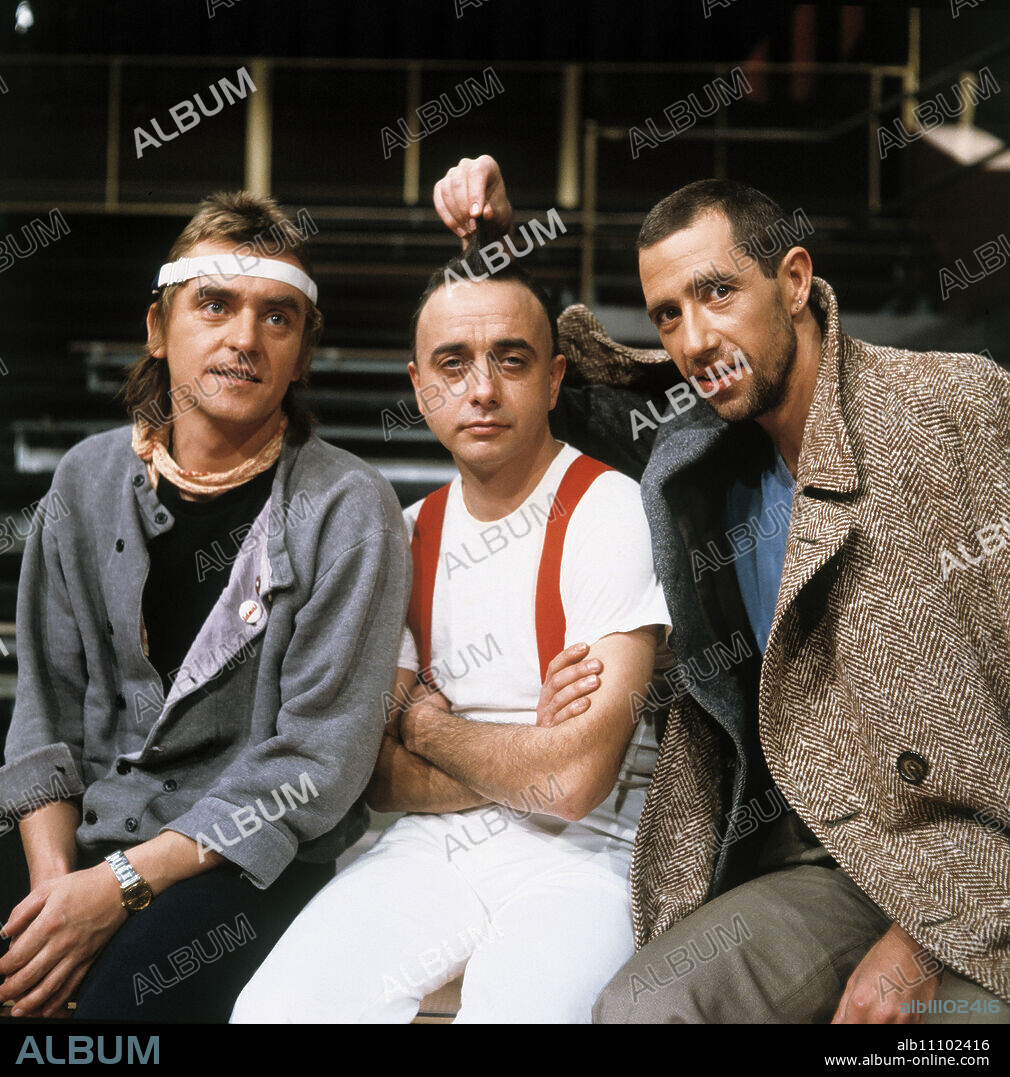 TRIO / Neue Deutsche Welle aka NDW / Kralle Krawinkel, guitarist, Peter Behrens, drummer, Stefan Remmler, singer / of the band Trio. Recording from 1982. / Headline: TRIO.
