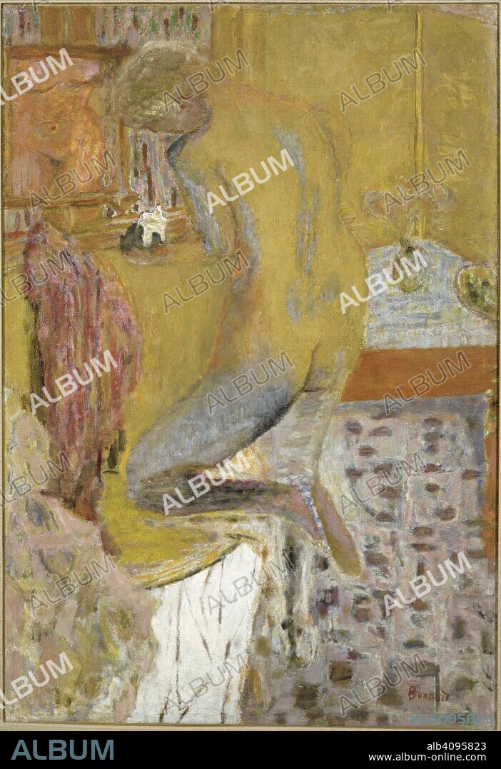 PIERRE BONNARD. Nu de dos à la toilette (Nu jaune).