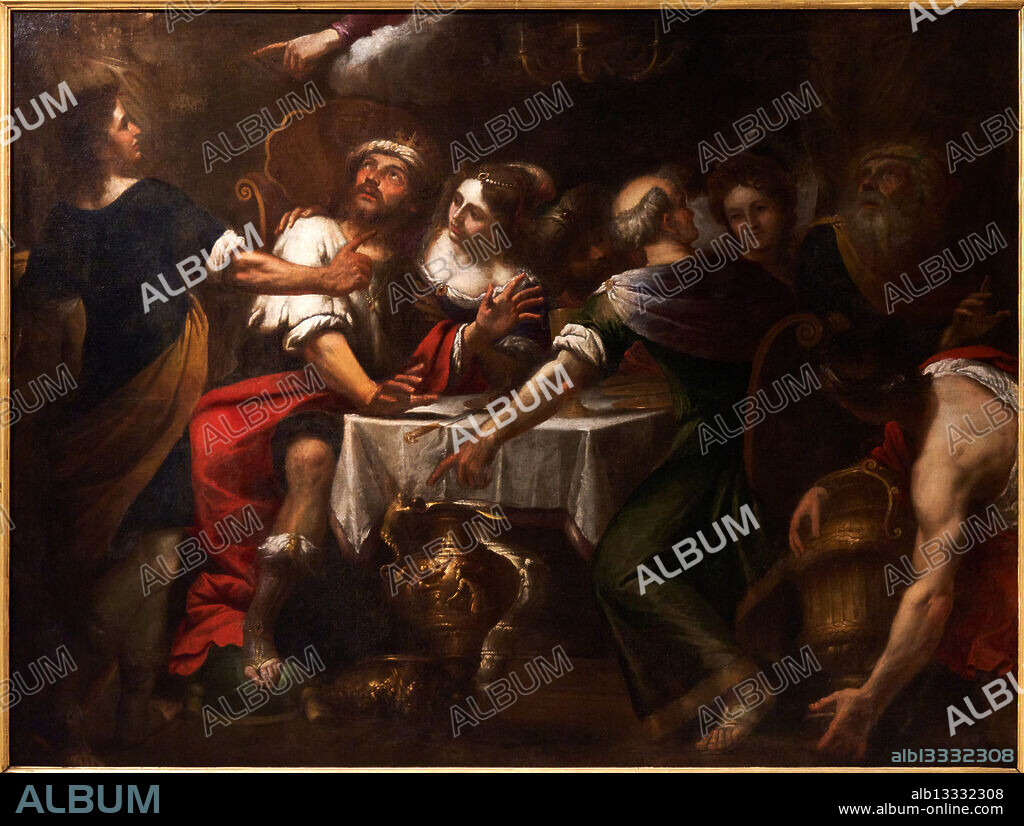Festín de Baltasar, Feast of Baltasar, Oil on canvas, VALERIO CASTELLO (1624-I659), Museo de Bellas Artes de Valencia, Comunidad Valenciana, Spain.