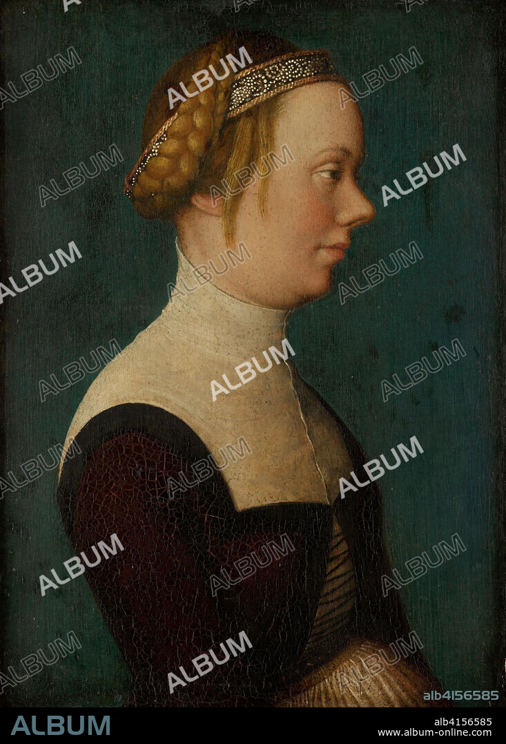 HANS HOLBEIN DER ÄLTERE. Hans the Elder Holbein (Augsburg (?), 1460/65 - Augsburg, 1534). Portrait of a Woman (ca. 1518 - 1520). Oil on panel. 23.6 x 17 cm.