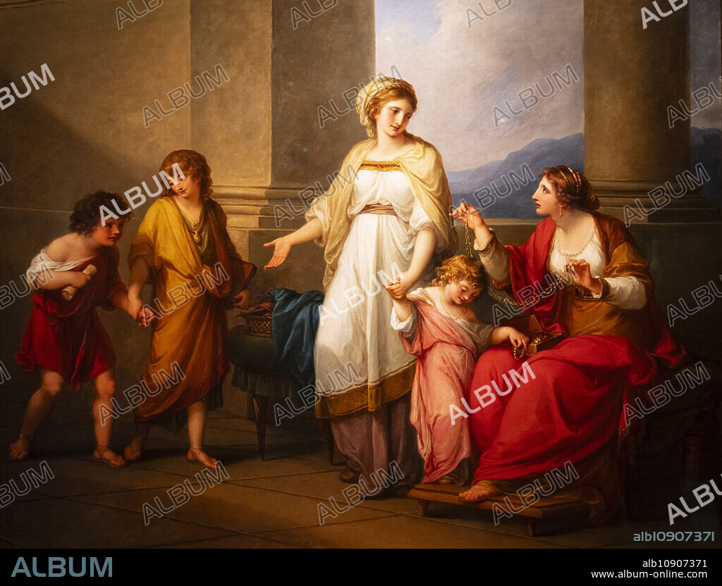 Angelica Kauffmann, Cornelia, Mother of the Gracchi, Pointing to Her Children as Her Treasures, circa 1785, oil on canvas, Virginia Museum of Fine Arts, Richmond.