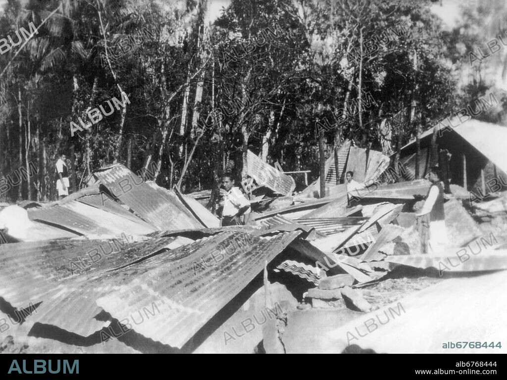 Destruction caused by riots between Hindus and Muslims in Noakhali (East Bengal), November 1946.