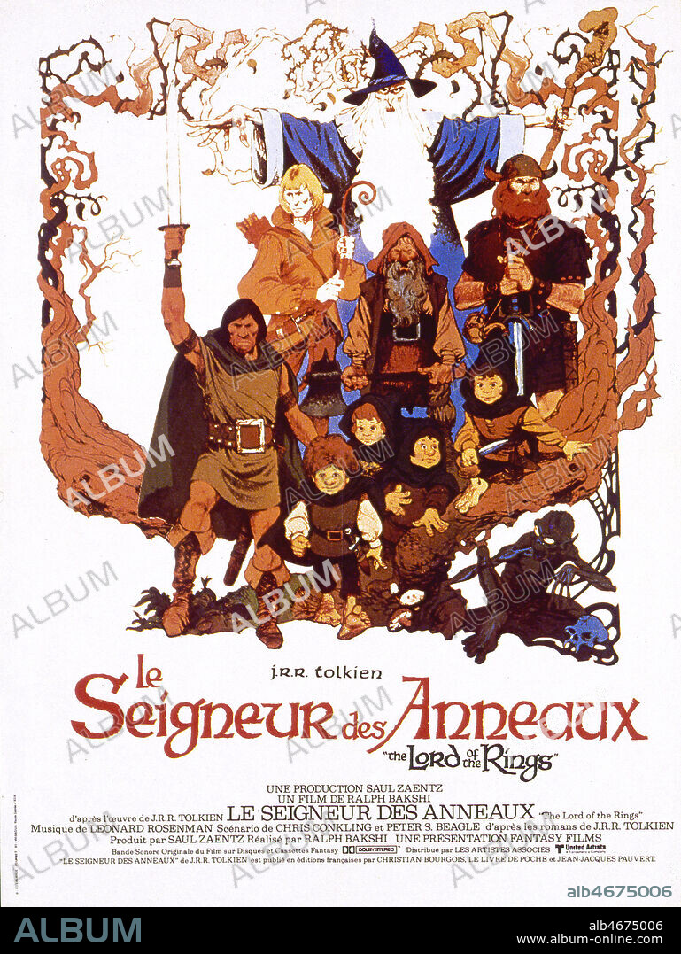 Affiche du film d'animation 'Le seigneur des Anneaux' realise en 1978 par Ralph BAKSHI d'apres J.R.R. TOLKIEN. Credit : Coll. Perron/KHARBINE-TAPABOR.