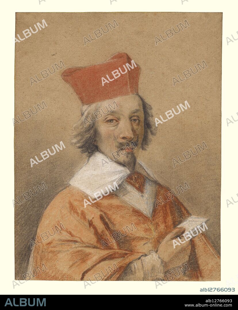Portrait of Armand-Jean du Plessis, Cardinal de Richelieu, about 1632-1634. Known both as an astute politician and a connoisseur of the French arts, Cardinal de Richelieu controlled much of France's political and artistic sphere in the 1600s. Simon Vouet.