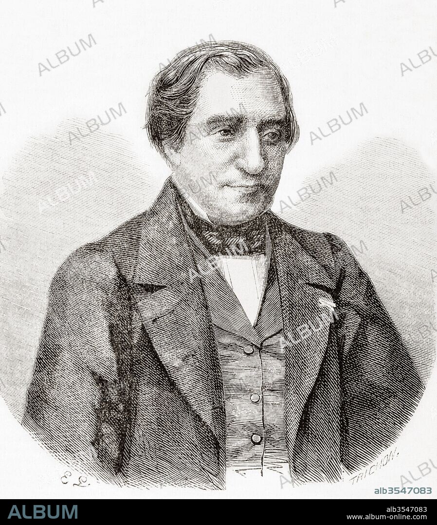 Joseph Ernest Renan, 1823 – 1892. French expert of Semitic languages and civilizations, philologist, philosopher, historian and writer. From L'Univers Illustre, published June 1863.