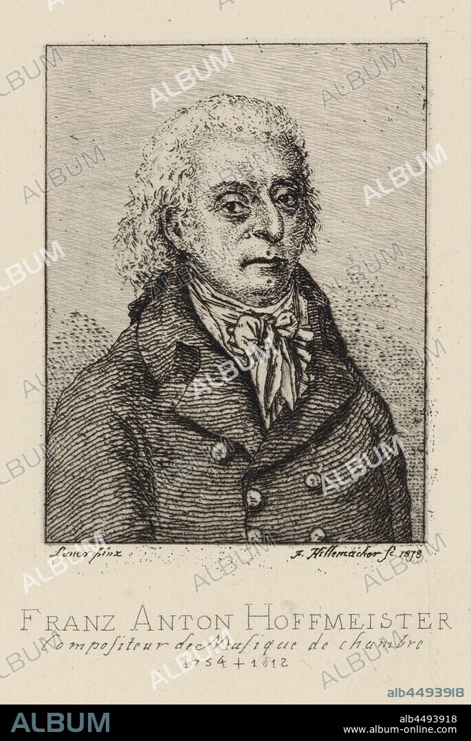 FRéDéRIC DéSIRé HILLEMACHER. Portrait of the composer Franz Anton Hoffmeister (1754-1812).