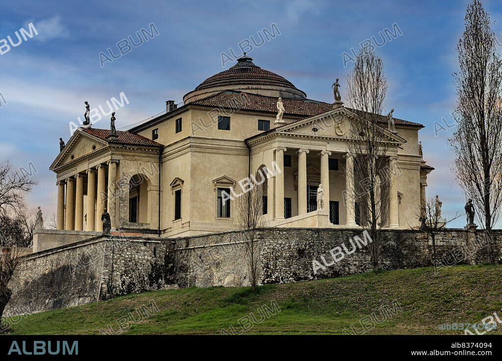 View of the Villa Almerico Capra known as La Rotonda, which was begun in 1550 by Andrea Palladio for the canon Paolo Almerico and completed by Vincenzo Scamozzi.