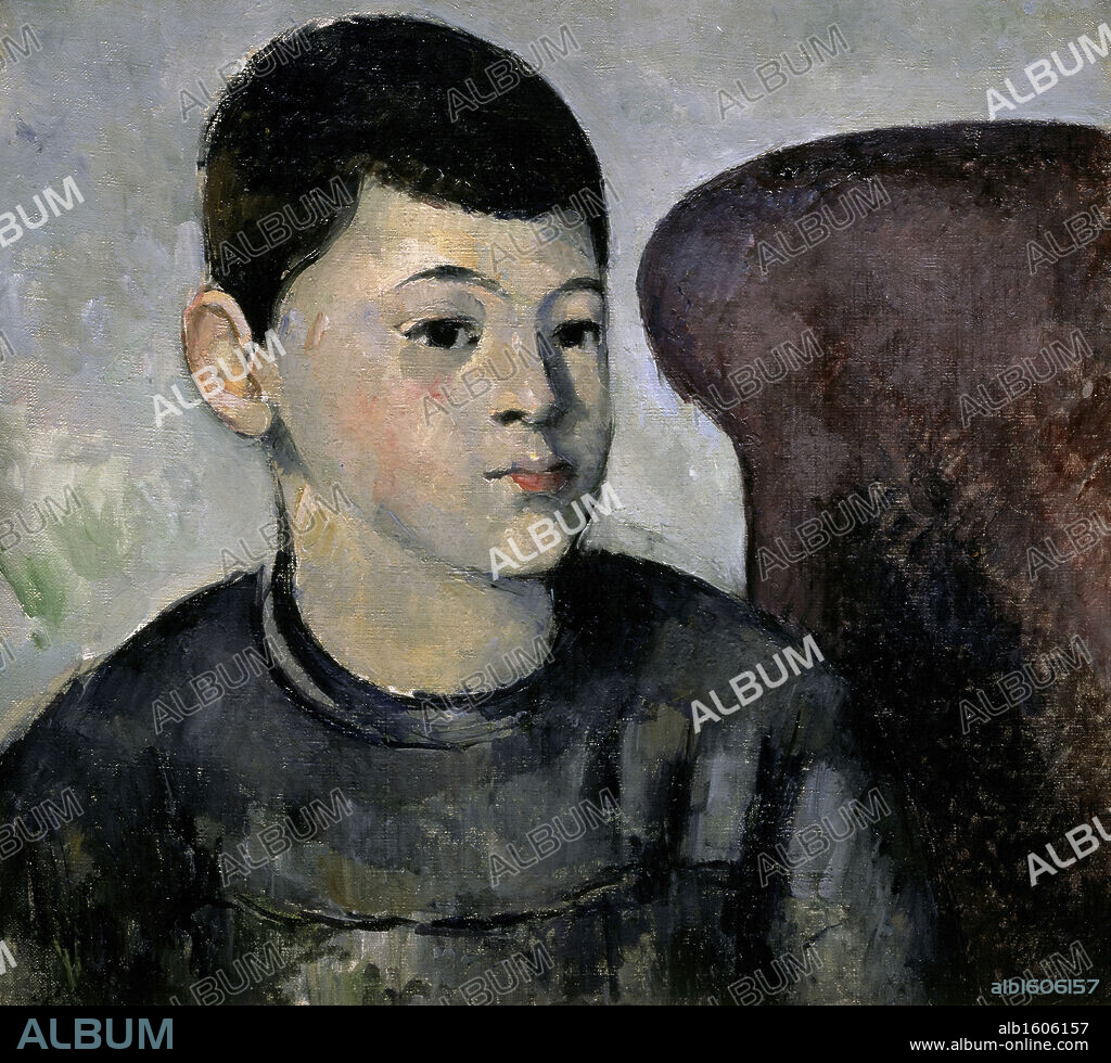 PAUL CÉZANNE. Portrait of the Artist's Son  (Portrait du Fils de l'Artiste)  19th C.  Paul Cezanne (1839-1906 French)  Musee de l'Orangerie, Paris, France.