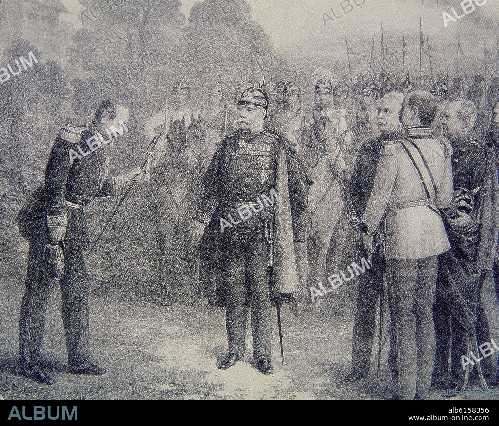 NAPOLEON III ENTREGA SU ESPADA AL REY DE PRUSIA 2/SEP/1870.