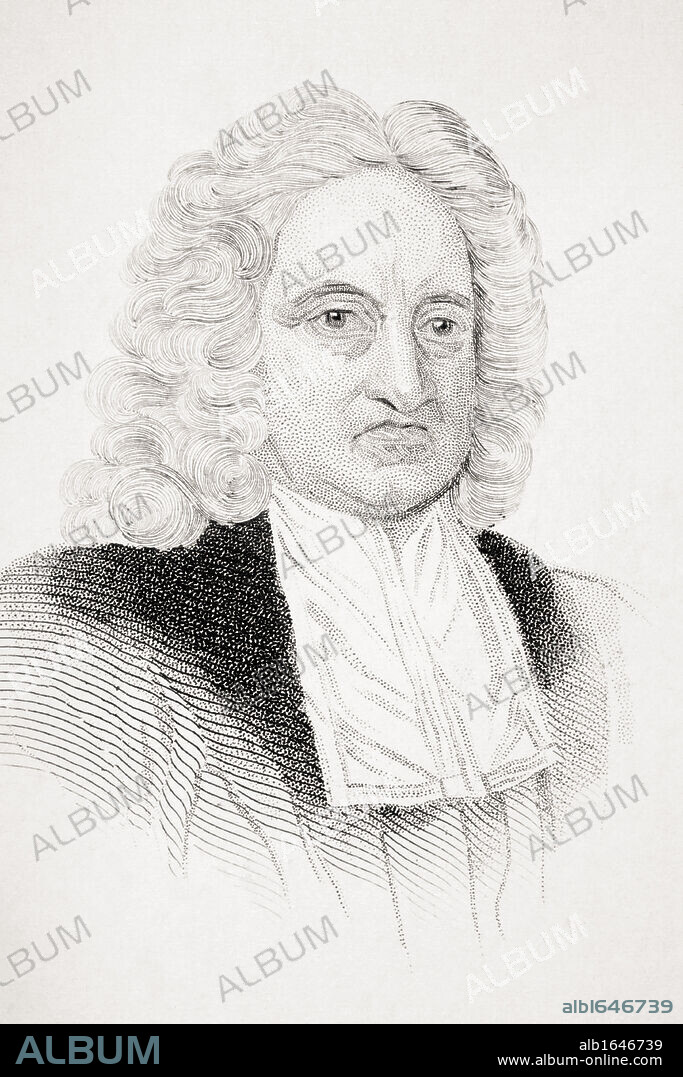 Edmund Halley 1656 1742 English astronomer and mathematician From Old England's Worthies by Lord Brougham and others published London circa 1880's.