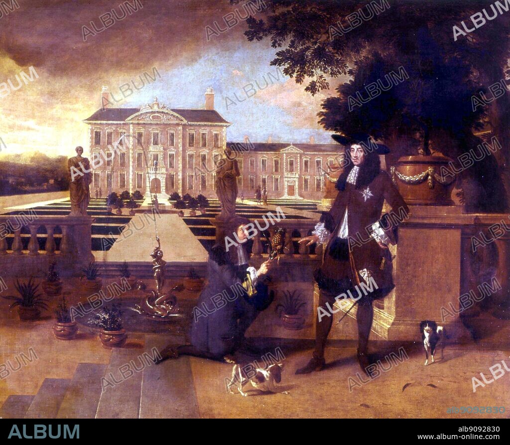 Mr Rose, the royal gardener, presenting Charles II with the first pineapple successfully raised in England.