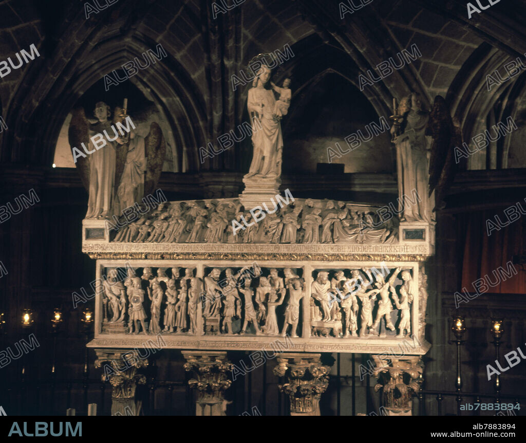 LUPO FRANCESCO DI SIGLO XIV. CRIPTA Y SEPULCRO DE SANTA EULALIA - SIGLO XIV - GOTICO CATALAN.