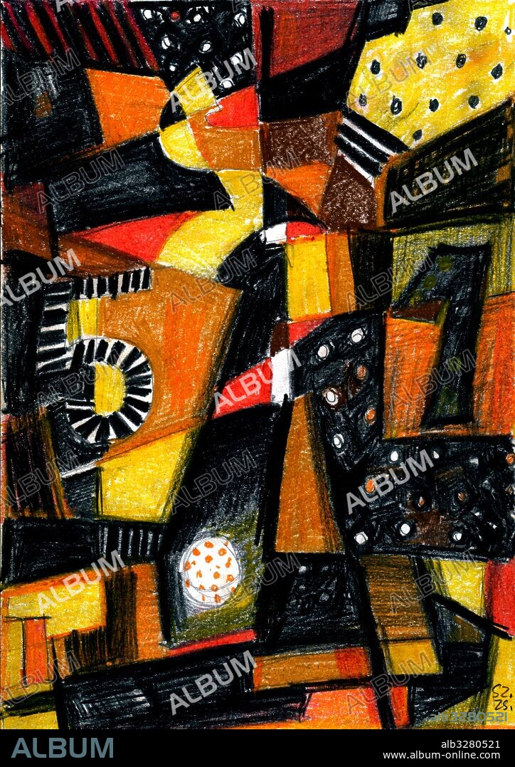 1-5 Football, Susan Szikra 2016, Abstract art.