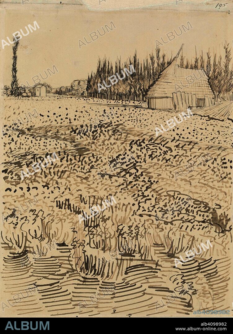 VINCENT VAN GOGH. Landscape with Hut. Date: May 1888, Arles. Dimensions: 34.8 cm x 25.7 cm.