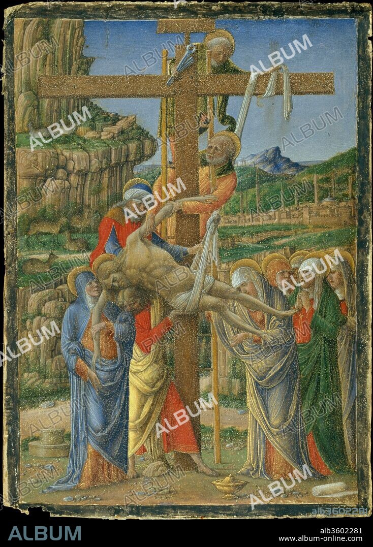 Descent from the Cross. Artist: Girolamo da Cremona (Italian, active 1451-83). Dimensions: 6 1/4 x 4 1/2 in. (15.9 x 11.4 cm).