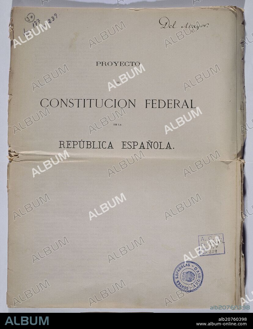 PROYECTO DE CONSTITUCION FEDERAL DE LA PRIMERA REPUBLICA - 1873.