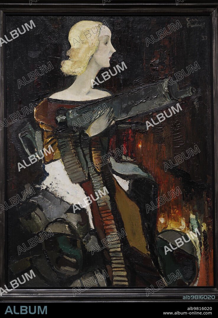 Karlis Padegs (1911-1940). Latvian painter. Madonna with a Machine Gun, 1932. Oil on canvas, 134 x 100 cm. Latvian National Museum of Art. Riga. Latvia.