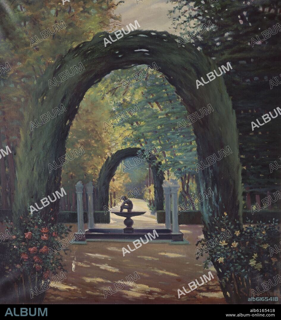 SANTIAGO RUSIÑOL (1861-1931). JARDINES DE ARANJUEZ - LA FUENTE DEL NIÑO DE LA ESPINA - MODERNISMO CATALAN.