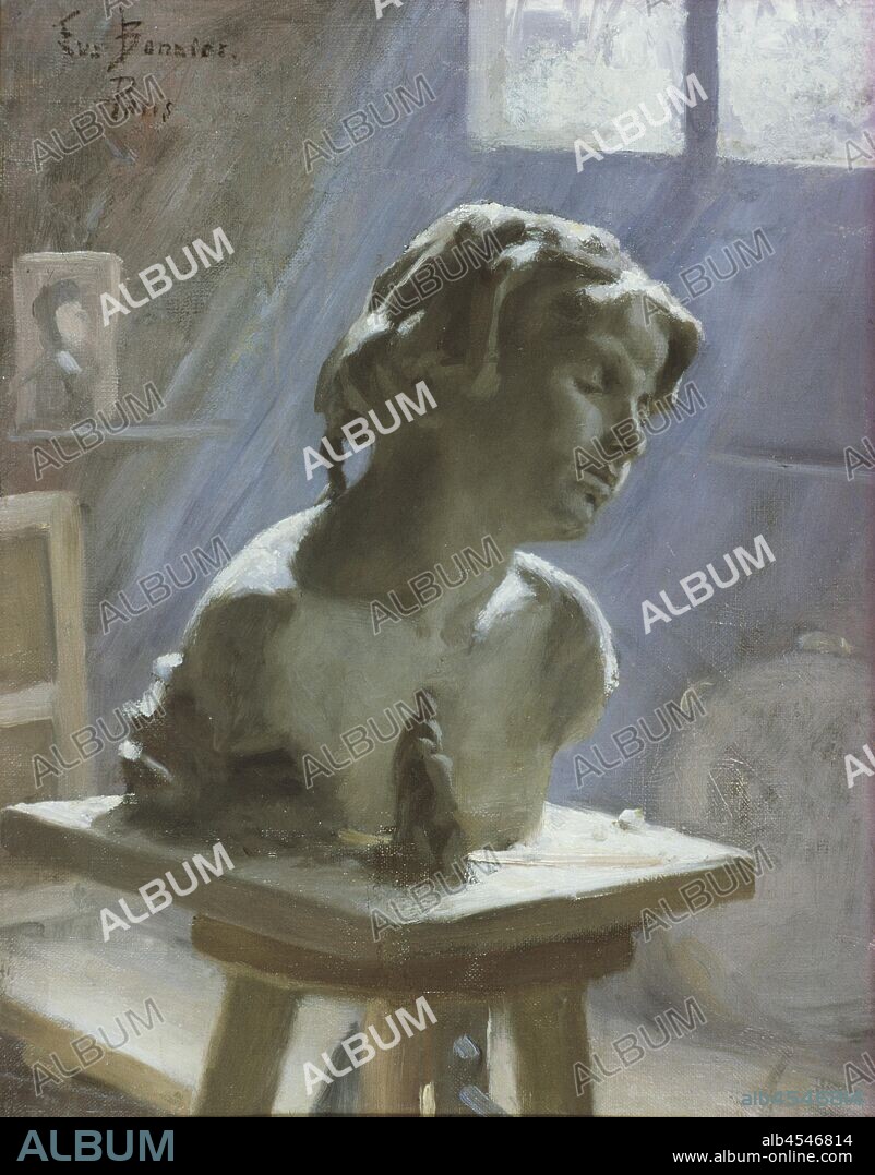 Eva Bonnier, Interior of a Studio in Paris, Studio interior in Paris, painting, still life, 1886, Oil on canvas, Oil on canvas mounted on masonite, Height, 41 cm (16.1 inch), Width, 32 cm (12.5 inches), Signed, Paris.
