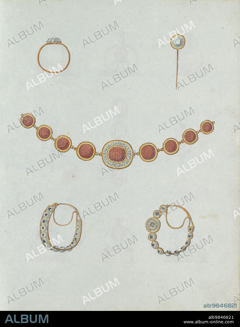 CARL FRIEDRICH BäRTHEL. Five jewels including one ring, c.1800-c.1810.
