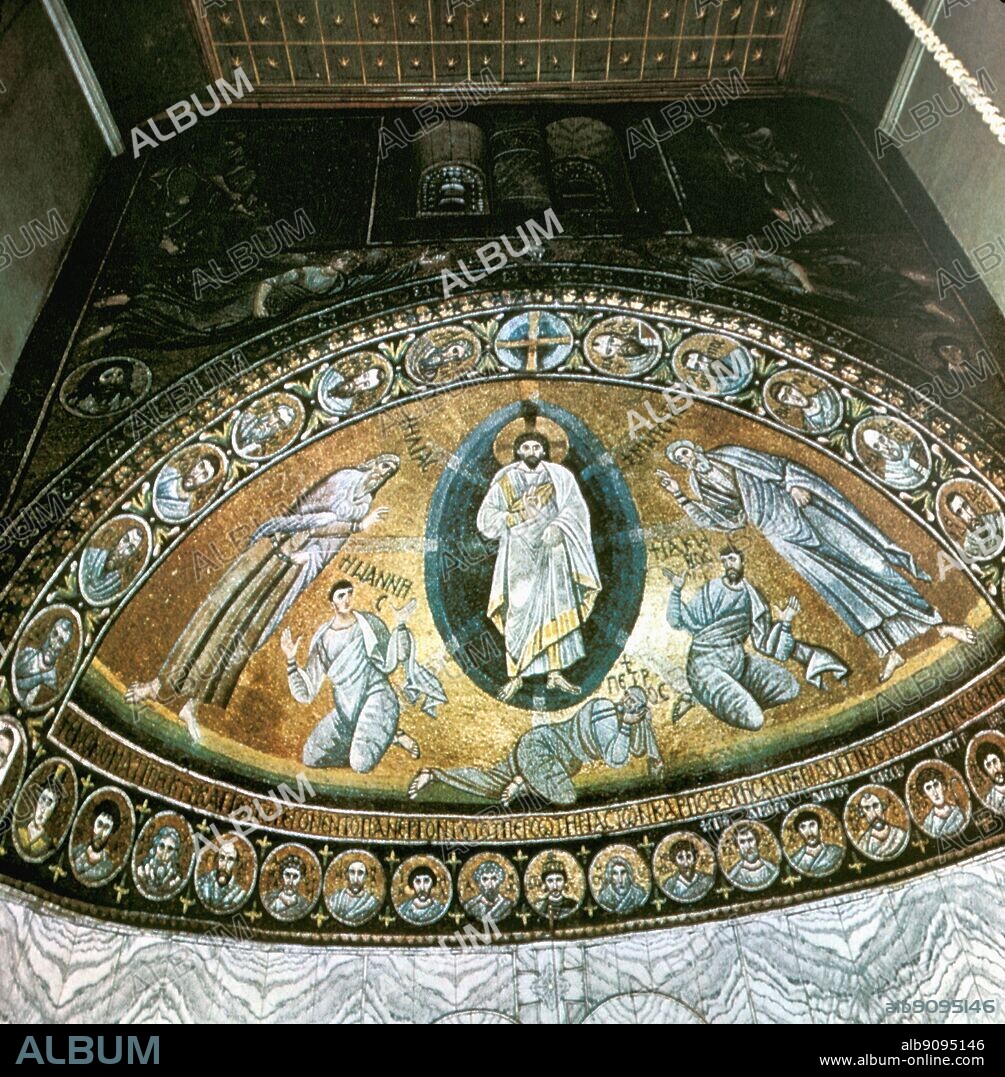 The Transfiguration (the patronal feast of the monastery) - St. Catherine's Monastery - otherwise known as The Sacred and Imperial Monastery of the God-Trodden Mount of Sinai, Egypt.. Saint Catherine's Monastery on the Sinai Peninsula, at the mouth of an inaccessible gorge at the foot of Mount Sinai in Egypt is one of the oldest continuously functioning Christian monasteries in the world. The monastery is Greek Orthodox.. ©TopFoto.
