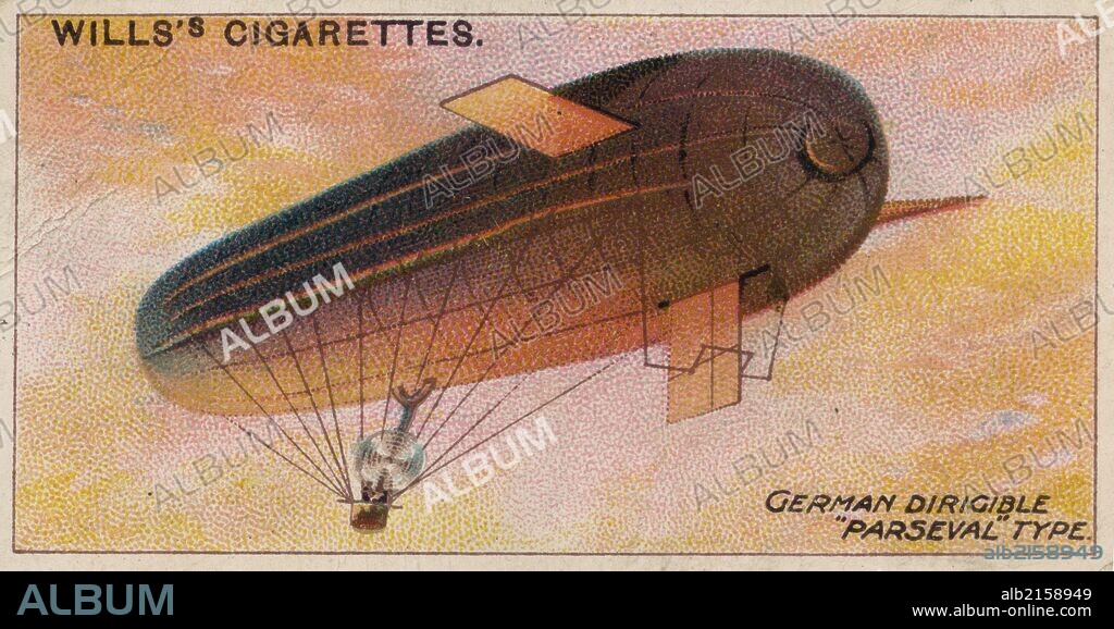 Aviation, 1910: German 'Parseval' type airship (dirigible), 1909. (Photo by: Universal History Archive/UIG via Getty Images).