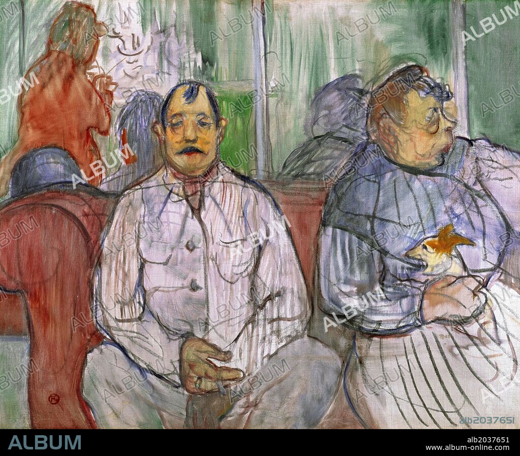 HENRI DE TOULOUSE LAUTREC. Henri de Toulouse-Lautrec / 'Monsieur, Madame and the Dog', 1893, Oil on canvas, 48 x 60 cm.