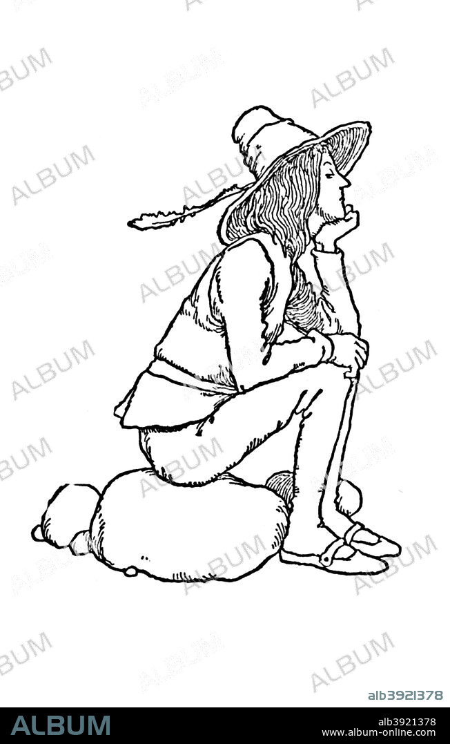 'Ach! Du Lieber Augustin, c1930. An illustration from 'The Swineherd' by Hans Christian Andersen. From Hans Andersen's Fairy Tales by Hans Andersen. [Hodder and Stoughton Limited for Boots Pure Drug Co. Ltd, London, c1930].
