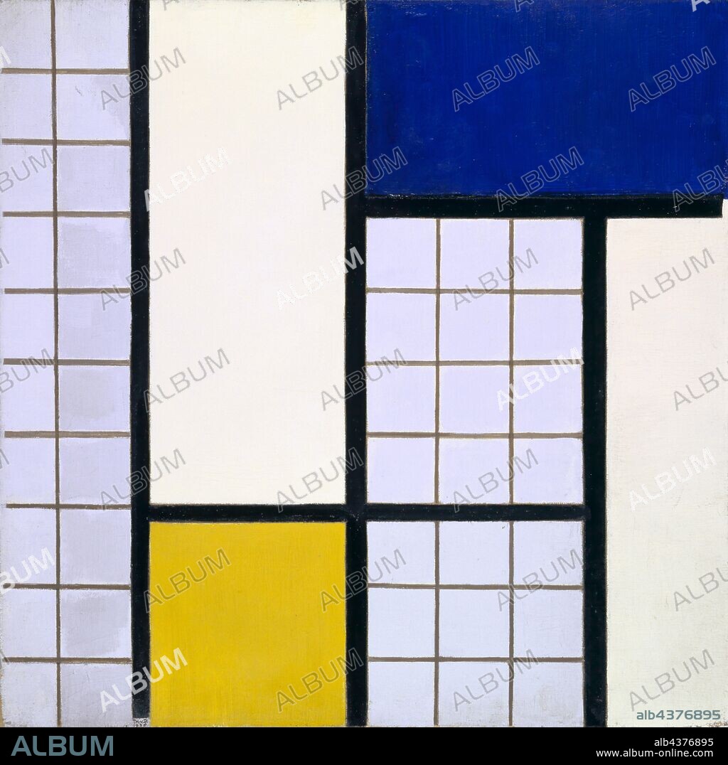 Composition in semitones, 1928, oil on canvas, 50 x 50 cm, monogrammed and dated at the bottom left: TH.v.D., 1928, in reverse stenciled on the stretcher: THEO VAN DOESBURG, COMPOSITION, EN DEMI VALEURS, Signed and dated with the brush on the canvas: Theo v., Doesburg, 1928 [underlined] Paris, Theo van Doesburg, Utrecht 1883–1931 Davos/Graubünden.