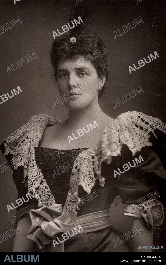 Lady Randolph Churchill (born Jennie Jerome - 1854-1921) American society beauty and mother of Winston Churchill who be came British Prime Minister. From 'The Cabinet Portrait Gallery' (London, 1890-1894). Woodburytype after photograph by W & D Downey.