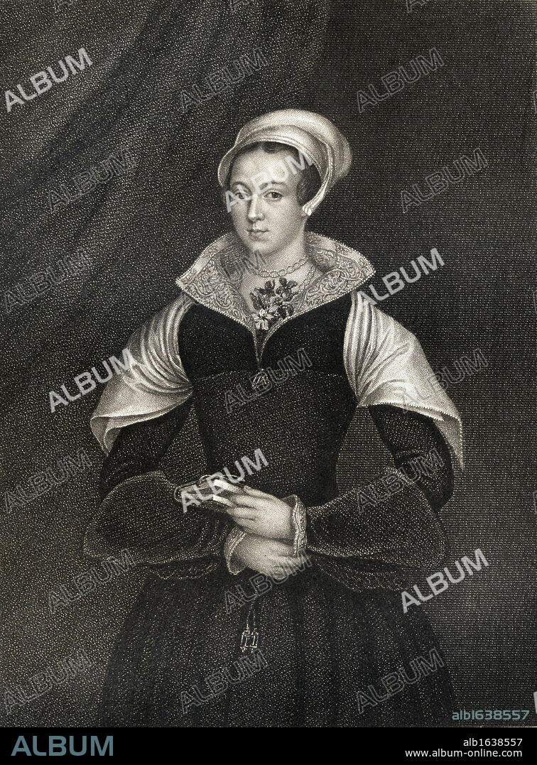 Lady Jane Grey ,aka Lady Jane Dudley, 1537-1554. Titular Queen of England for nine days in 1553. Executed by Mary Tudor. From the book 'Lodge's British Portraits' published London 1823.