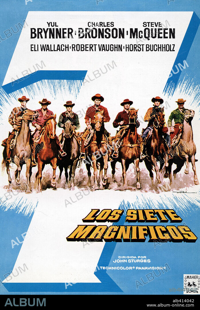 Poster of THE MAGNIFICENT SEVEN, 1960, directed by JOHN STURGES. Copyright UNITED ARTISTS.