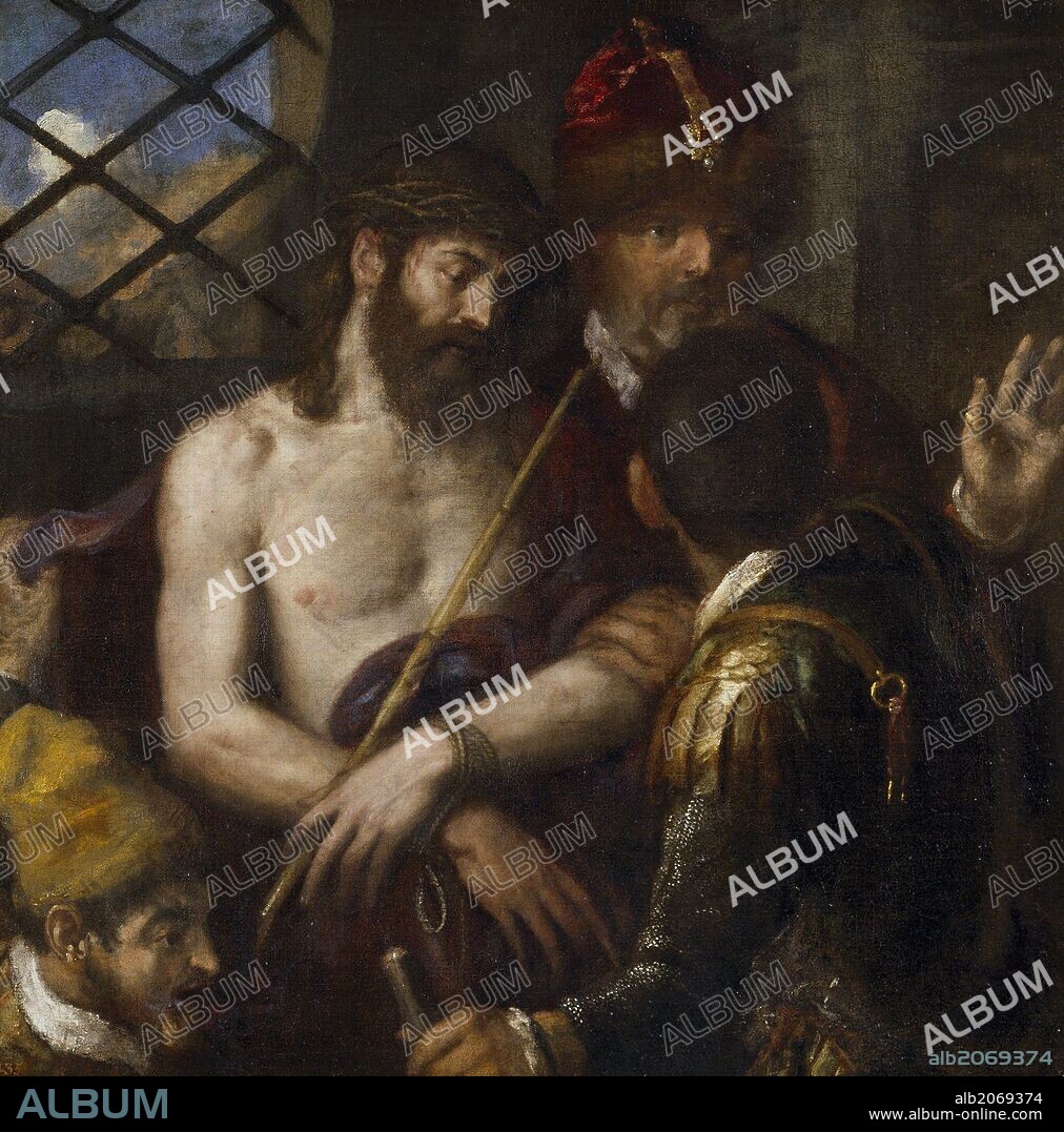 TIZIAN (zugeschrieben). Vecellio di Gregorio Tiziano (Attribution) / 'Ecce Homo', 1565-1570, Italian School, Oil on canvas, 100,5 cm x 100,8 cm, P00042.