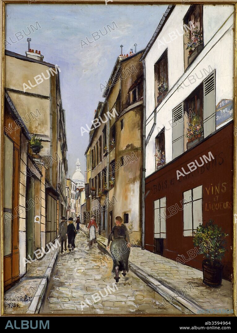 MAURICE UTRILLO. Rue Saint-Rustique à Montmartre.