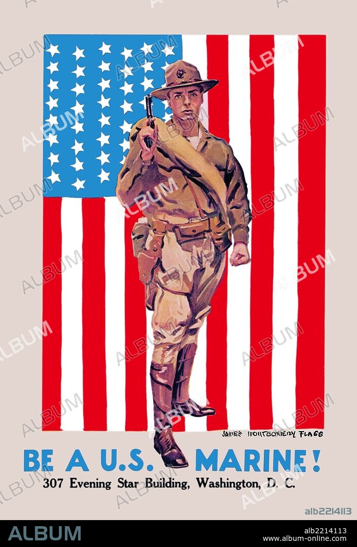 James Montgomery Flagg (1877 – 1960) was an American artist and illustrator.  He is most famous for his war effort posters but he also work for magazines, did cartoons, and even paintings.