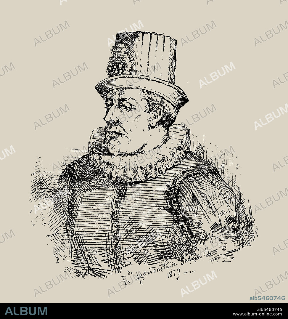 Jaume Riu, cabeza visible del brazo popular de Catalunya de 1596 a 1599, participó en las revueltas conocidas com el Corpus de Sangre. Grabado de 1881.