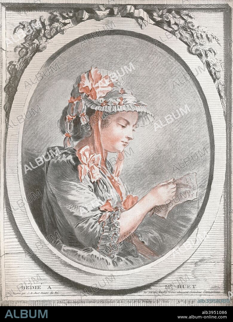 'Portrait of Madame Huet', c1773. After Jean-Baptiste Marie Huet (1745-1811). From The Connoisseur Volume XX, edited by J. T. Herbert Baily. [Otto Limited, London, 1908].