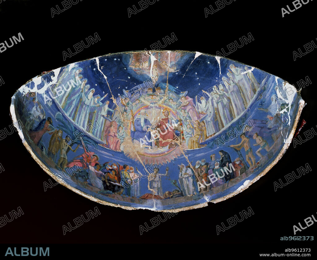 Model of the paintings in the vault of the apse of the New Cathedral of Lleida, made between 1924 - 1925 in the workshop of Francesc d'Assis Galí i Fabra, destroyed in 1936.
