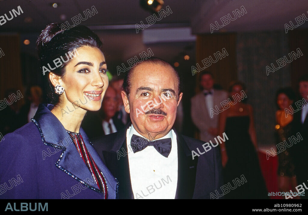 Adnan Khashoggi with wife Soraya at UNESCO Gala in Neuss, Germany 1996.