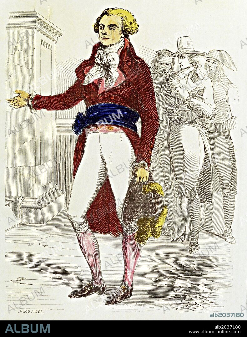 'Maximilien de Robespierre', Grabado coloreado.