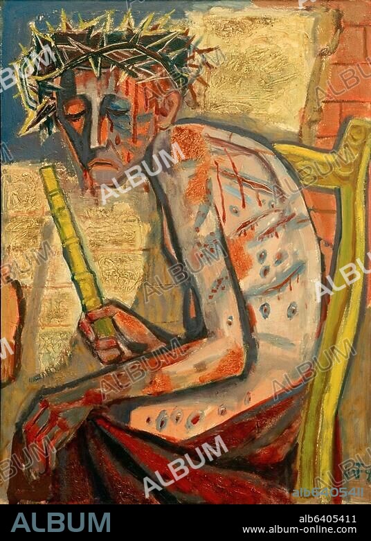 OTTO DIX. Dix, Otto 1891-1969. "Ecce homo", 1949. Oil on wood, 80.5 x 60cm. Private Collection.