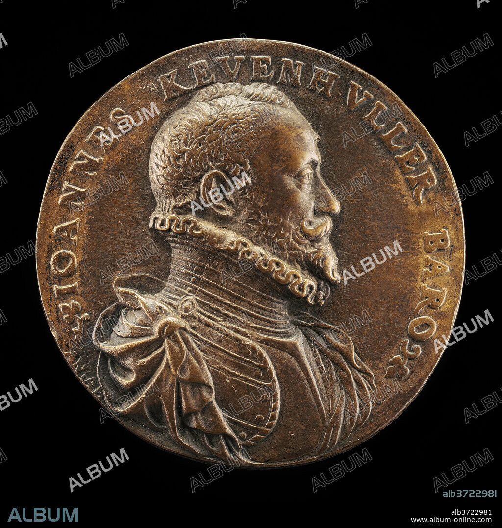 ANTONIO ABONDIO. Baron Johann von Khevenhüller, 1537/1538-1606 [obverse]. Dated: c. 1571. Dimensions: overall (diameter): 5.43 cm (2 1/8 in.)  gross weight: 28.8 gr (0.063 lb.)  axis: 12:00. Medium: bronze.