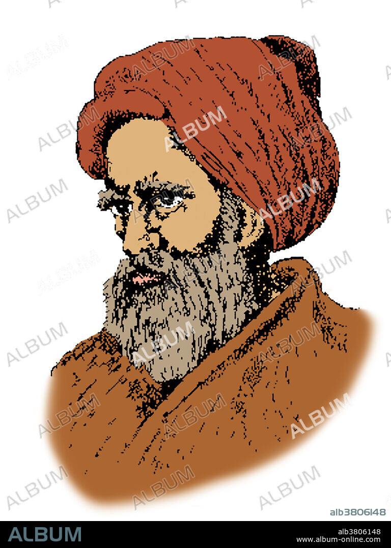 Color enhanced portrait of Abu Ali al-Hasan ibn al-Hasan ibn al-Haytham (Alhacen, Alhazen) (965-1040) was a Muslim, scientist and polymath described in various sources as either Arabic or Persian. He is frequently referred to as Ibn al-Haytham or al-Basri. Alhazen made significant contributions to the principles of optics, as well as to physics, astronomy, mathematics, ophthalmology, philosophy, visual perception, and to the scientific method. Alhazen wrote insightful commentaries on works by Aristotle, Ptolemy, and the Greek mathematician Euclid.