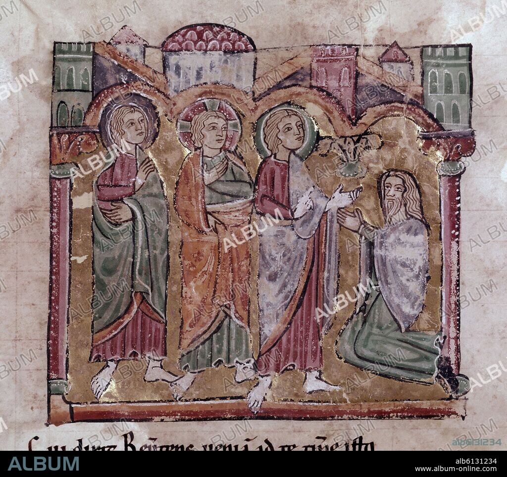 BIBLIA S XIII- TOMO I-DIOS Y LOS TRES ANGELES ANUNCIAN A ABRAHAM LA DESTRUCCION DE SODOMA Y GOMORRA.